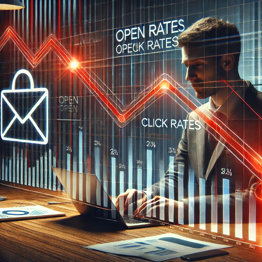 line graph with steeply falling lines in red and blue labeled 1 1 How to avoid getting blacklisted: Best practices for B2B cold emails