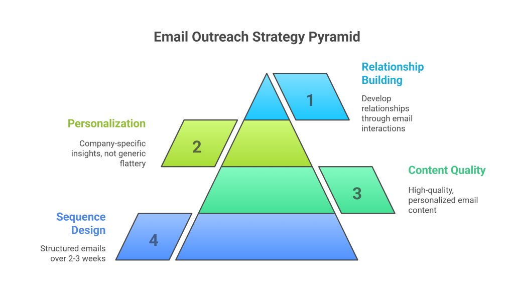 Warum Kaltakquise E-Mail-Outreach effektiver als Cold Calling ist 5 Email Outreach Strategy Pyramid