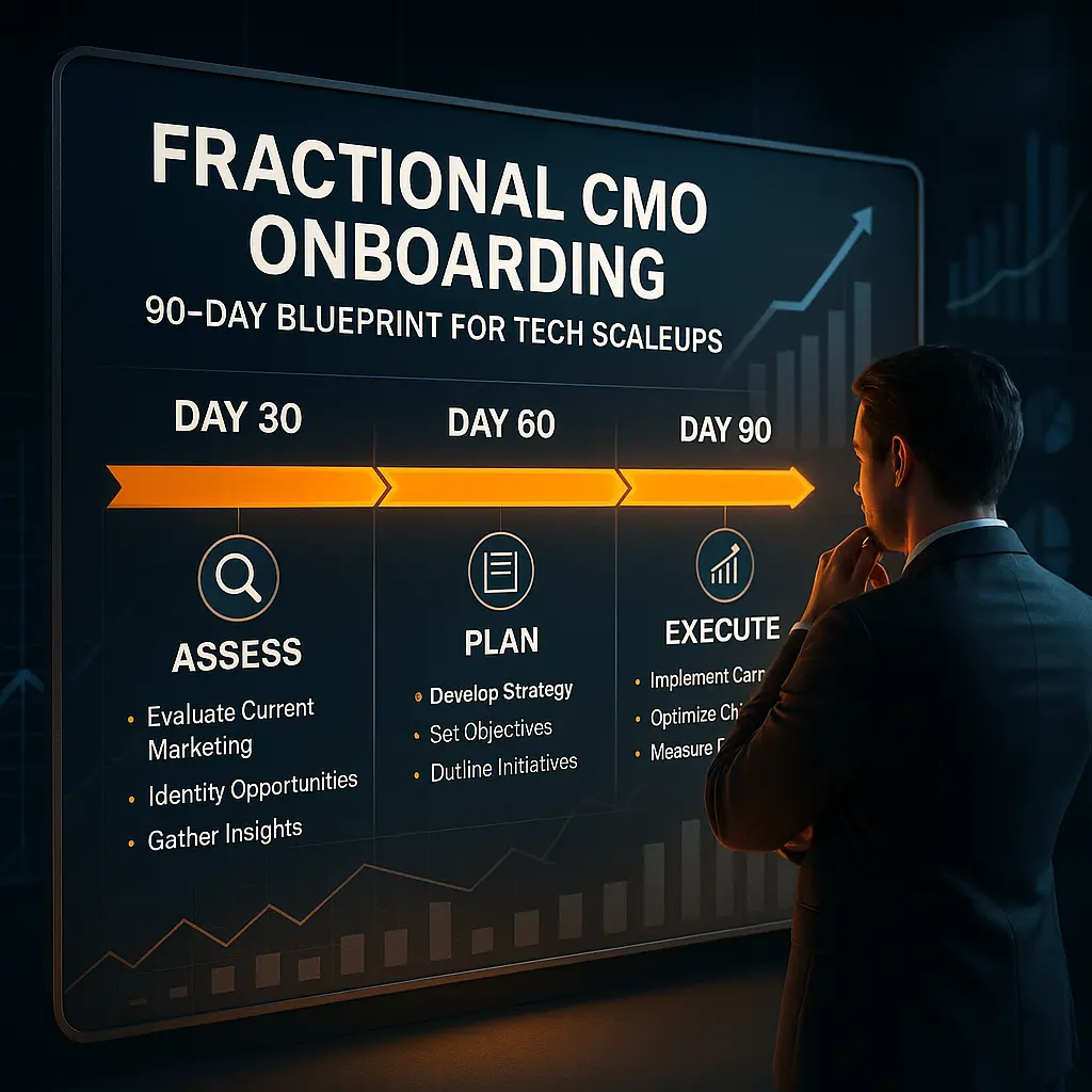 FractionalCMOOnboarding90 DayBlueprintforTechScaleups Fractional CMO Onboarding – 90-Day Blueprint for Tech Scaleups