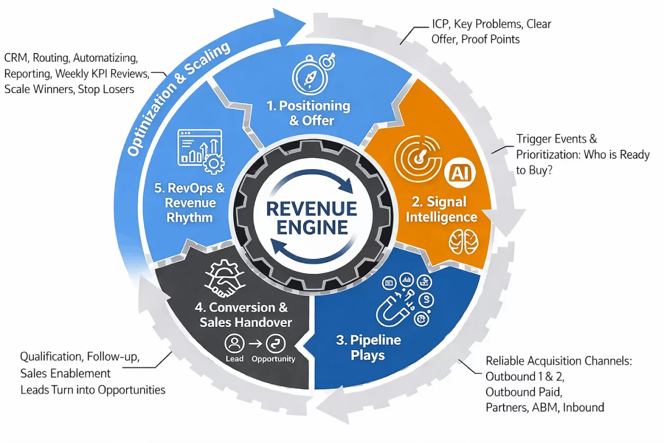 revenue Engine Services page (3) revenue engine services diagram Fractional CMO Services B2B